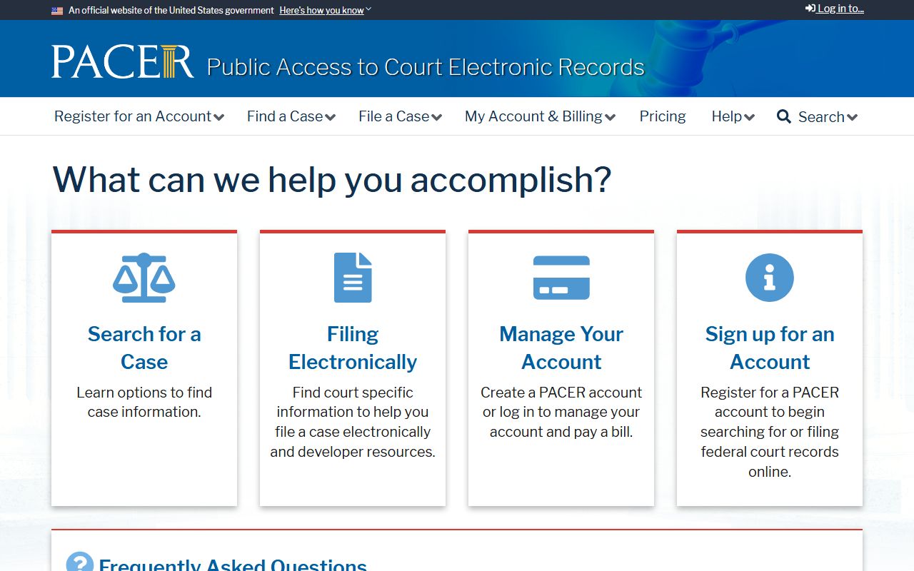 Choctaw County federal court dockets access through the PACER system